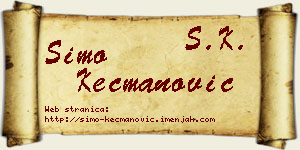 Simo Kecmanović vizit kartica